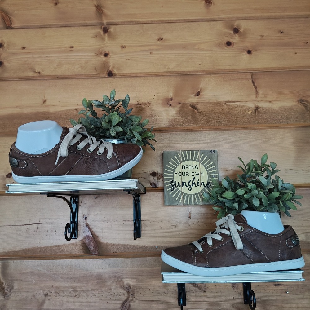 Rockport Coralee K61082 Brown Leather Casual Walking Sneaker Athletic Shoe Sz 9M